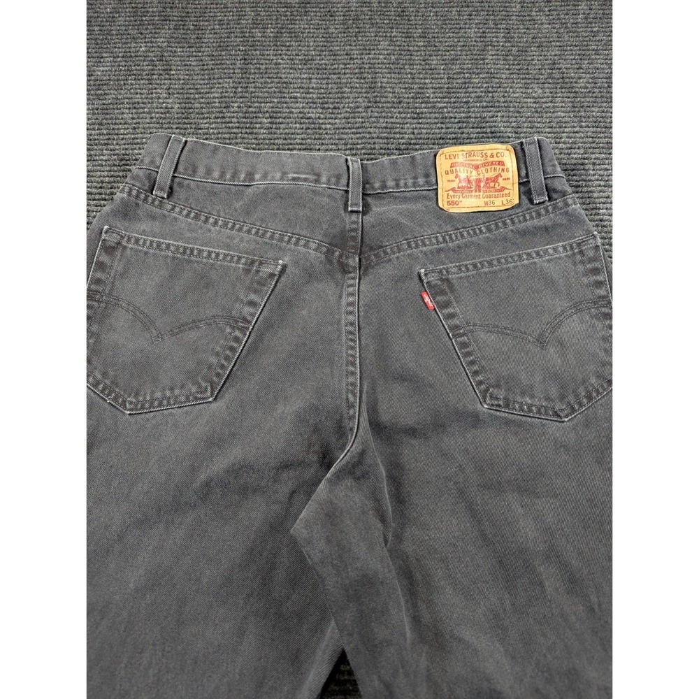 Levi's 550 Relaxed Fit Jeans Mens 36x36 Gray Denim Cotton Mid Rise Straight Leg - Picture 10 of 16